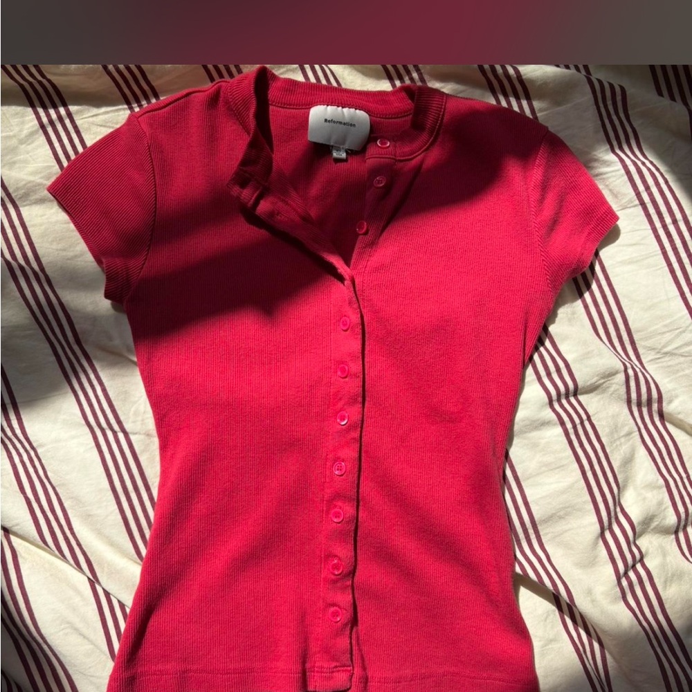 Reformation Red Short Sleeve Tee